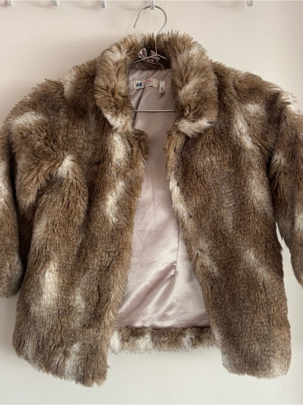 H&M Girls Faux Fur Coat in Brown